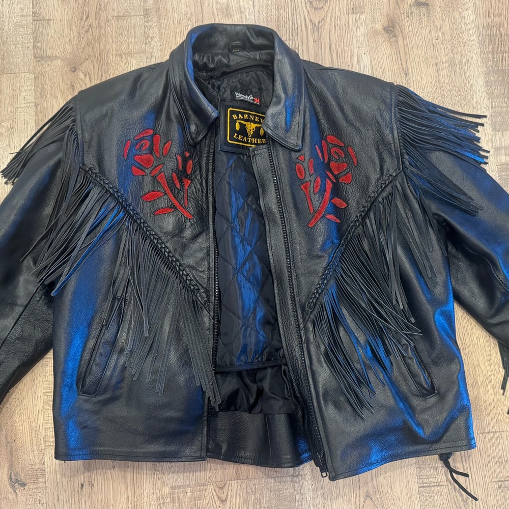 Black Fringe Leather Jacket